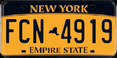 NY license plate FCN4919