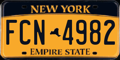 NY license plate FCN4982
