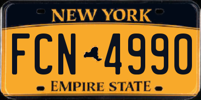 NY license plate FCN4990