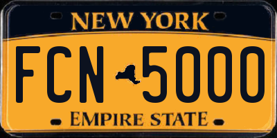 NY license plate FCN5000