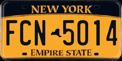 NY license plate FCN5014