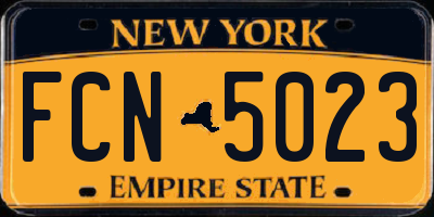 NY license plate FCN5023