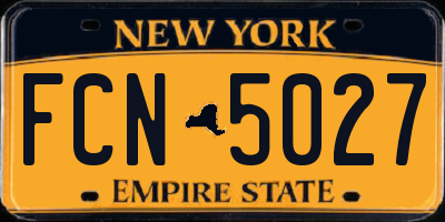 NY license plate FCN5027