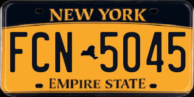 NY license plate FCN5045