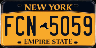 NY license plate FCN5059