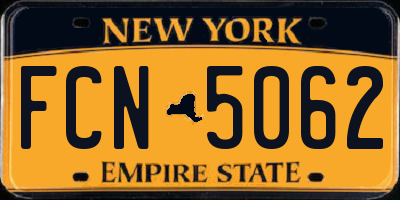 NY license plate FCN5062