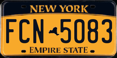NY license plate FCN5083