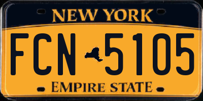 NY license plate FCN5105