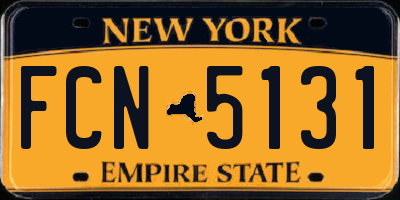 NY license plate FCN5131