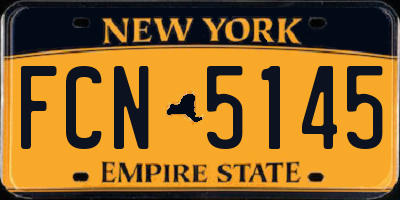 NY license plate FCN5145