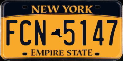 NY license plate FCN5147