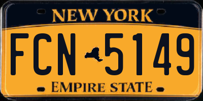 NY license plate FCN5149