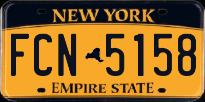 NY license plate FCN5158