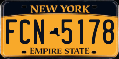 NY license plate FCN5178