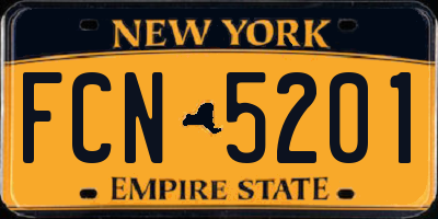 NY license plate FCN5201