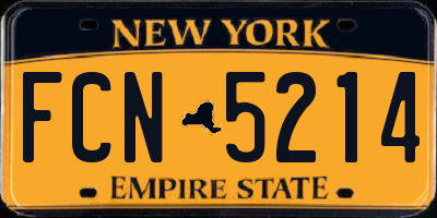NY license plate FCN5214