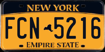 NY license plate FCN5216