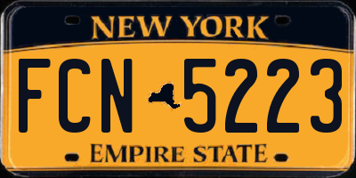 NY license plate FCN5223