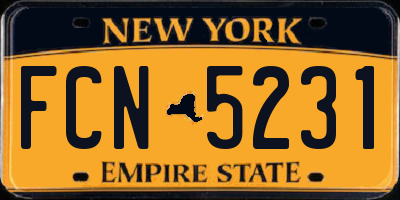 NY license plate FCN5231