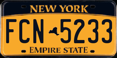 NY license plate FCN5233