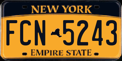 NY license plate FCN5243