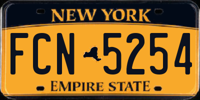NY license plate FCN5254