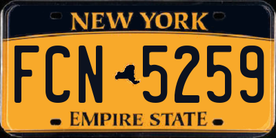 NY license plate FCN5259