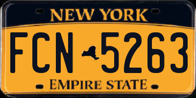 NY license plate FCN5263