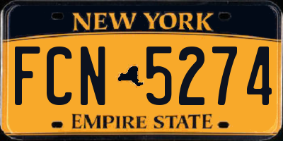 NY license plate FCN5274