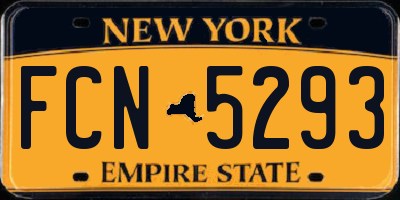 NY license plate FCN5293