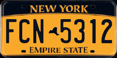 NY license plate FCN5312