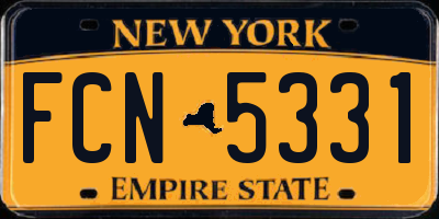 NY license plate FCN5331