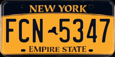 NY license plate FCN5347