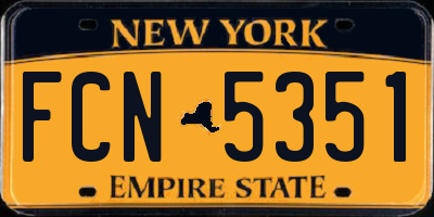 NY license plate FCN5351