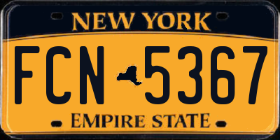 NY license plate FCN5367