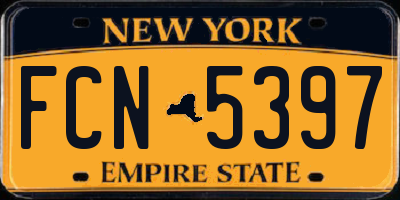 NY license plate FCN5397