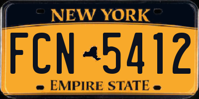 NY license plate FCN5412