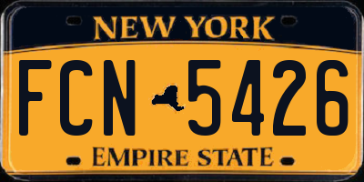 NY license plate FCN5426