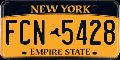 NY license plate FCN5428