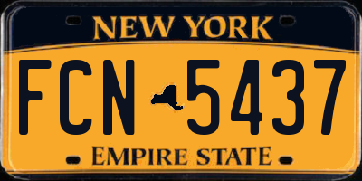 NY license plate FCN5437