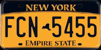 NY license plate FCN5455