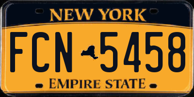 NY license plate FCN5458