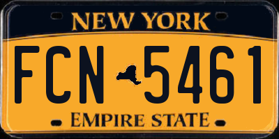 NY license plate FCN5461