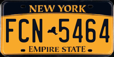 NY license plate FCN5464