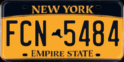 NY license plate FCN5484