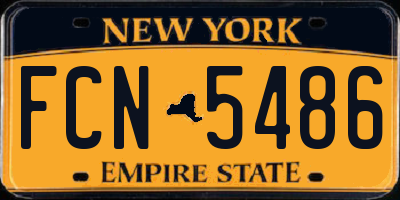 NY license plate FCN5486