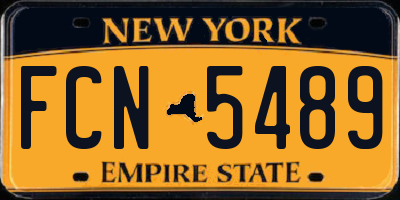NY license plate FCN5489