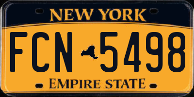 NY license plate FCN5498