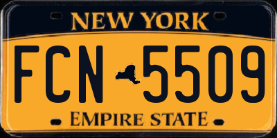 NY license plate FCN5509