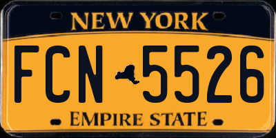NY license plate FCN5526